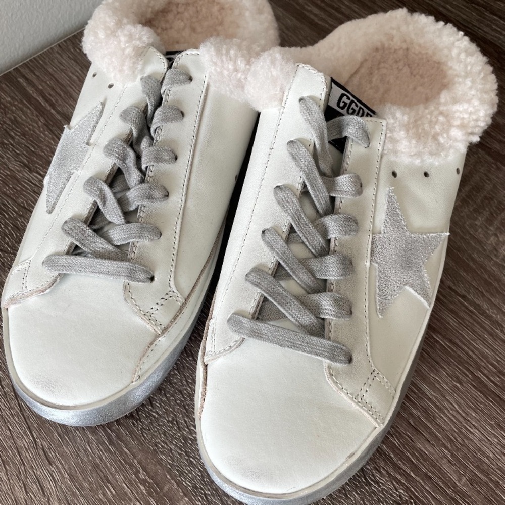 - Golden Goose super stars shierling-lined trainers size 40 EU women